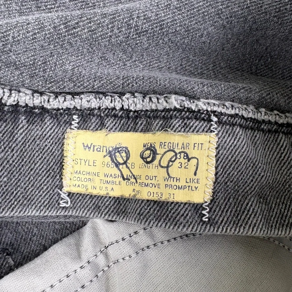Vintage 90s Wrangler American Hero Jeans Mens 38x32 Gray Faded USA 96501CB